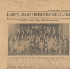 Schubert in der Salzburger-Tradition in der deutschsprachigen Kolonie S.Paulos - der Schubertchor. Archiv ISMPS